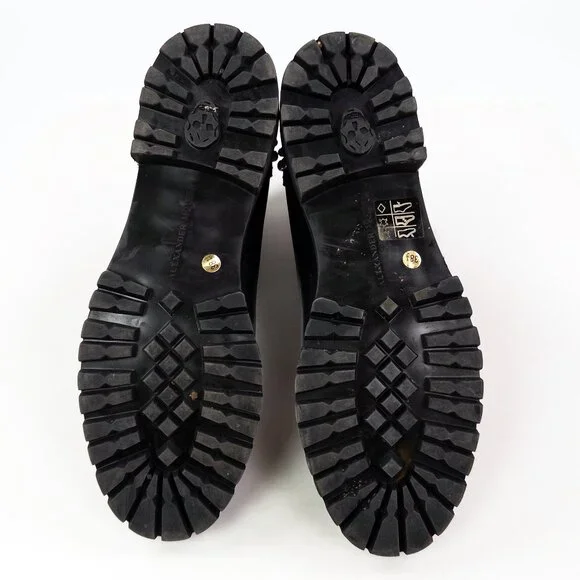 Alexander McQueen Studded Lug Sole Mid-Calf Leather Boots Made in Italy - Picture 6 of 11